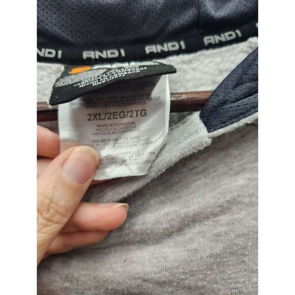 And1 Mens 2XL Gray Hoodie Sweatshirt - Picture 3 of 4